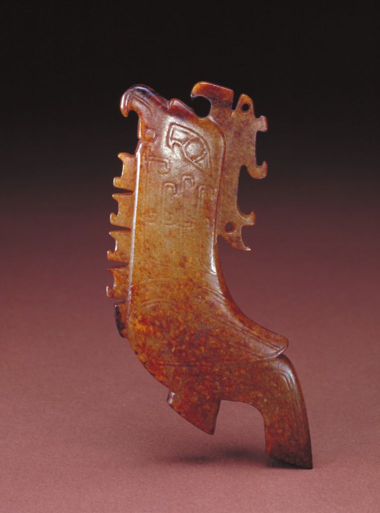 图片[1]-Bird shaped pendant engraved on jade-China Archive